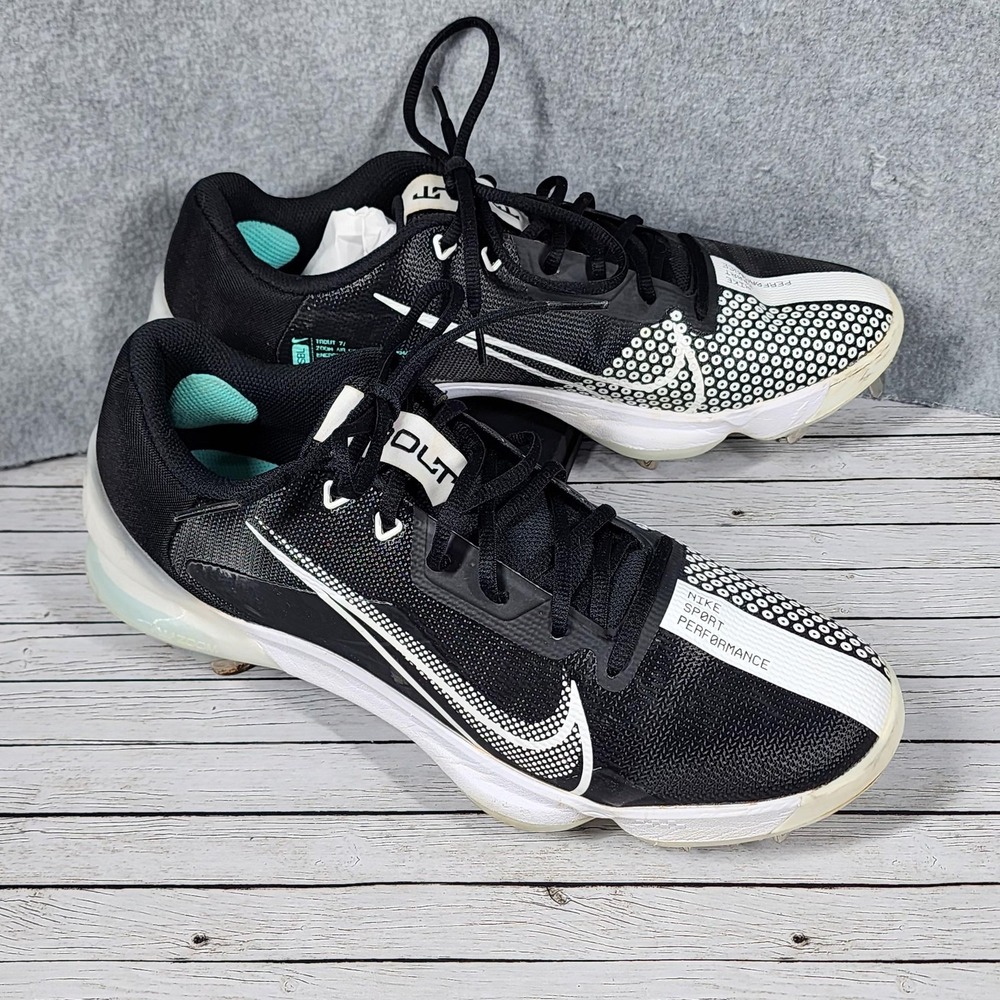 Nike Force Zoom Trout 7 Pro Metal Baseball Shoes Mens 12 Black‎ White CQ7224